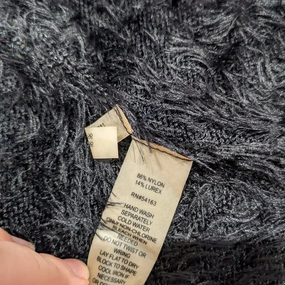 Black Rivet Black FAUX Fur Vest open front size Large - Picture 5 of 7